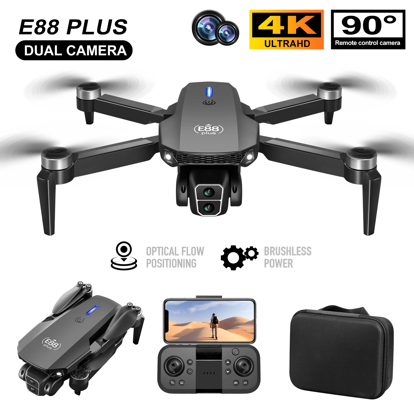 Diy Drone Electronics - 새로운 E88 Plus 쿼드콥터 드론: 90