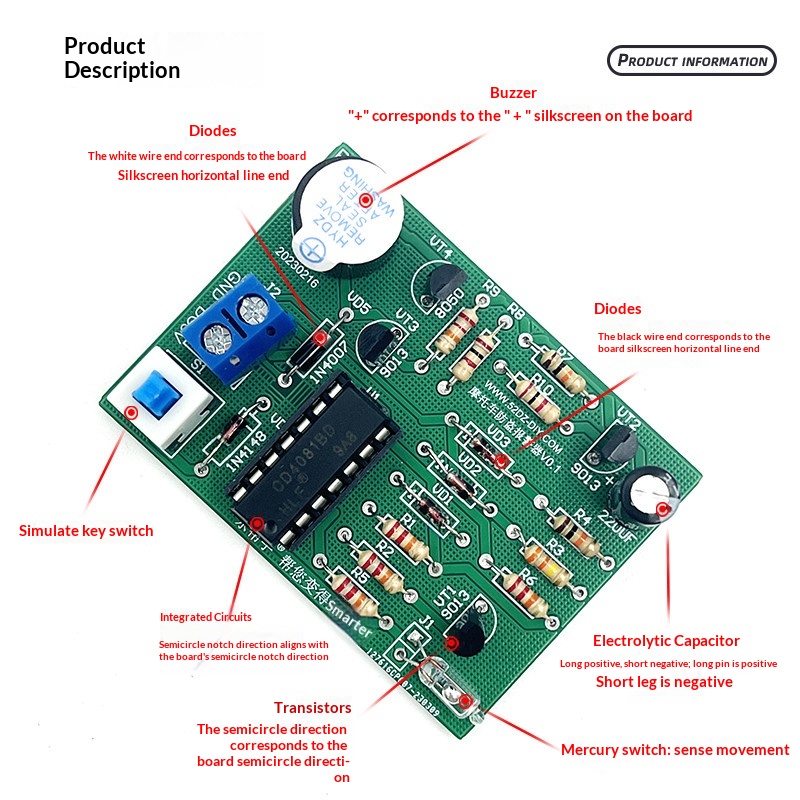 오토바이 진동 방지 도난 경보 DIY 키트, 전자 용접 - Diy Motorcycle Electronics 리뷰 및 가격