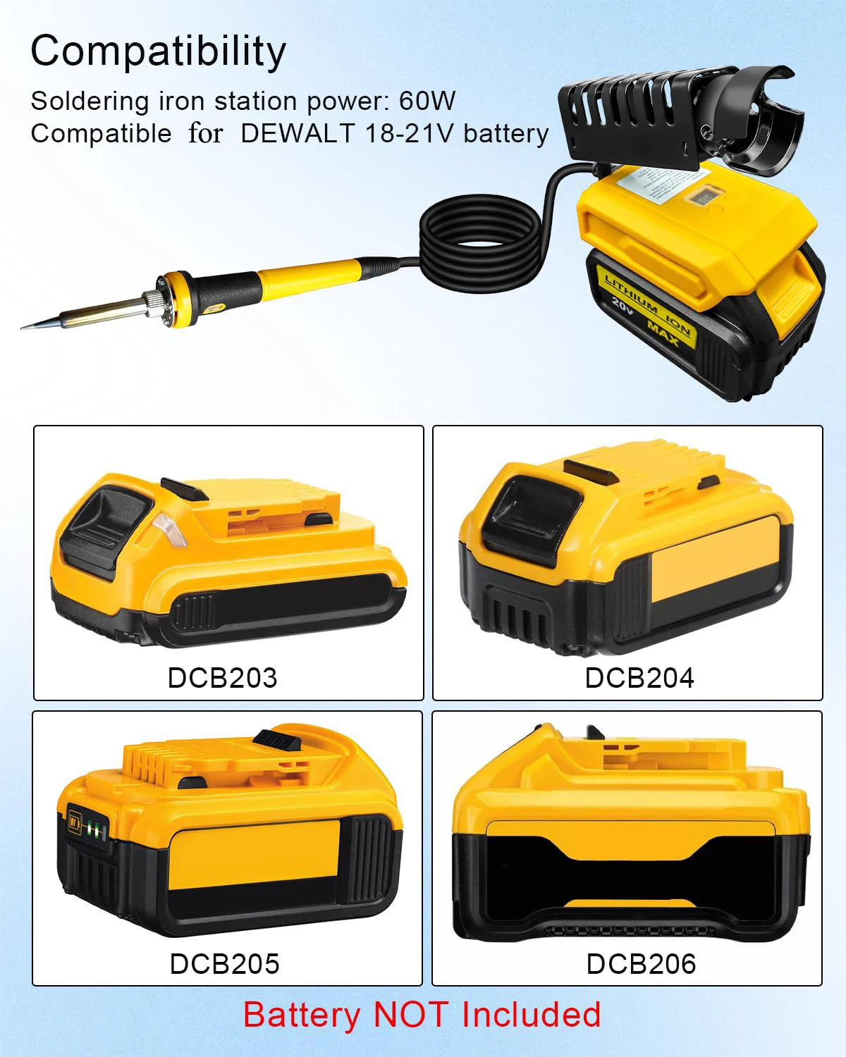 휴대용 납땜인두 키트, 디월트 20V 배터리 호환 60 - Diy Electronics Tool Kit 리뷰 및 가격
