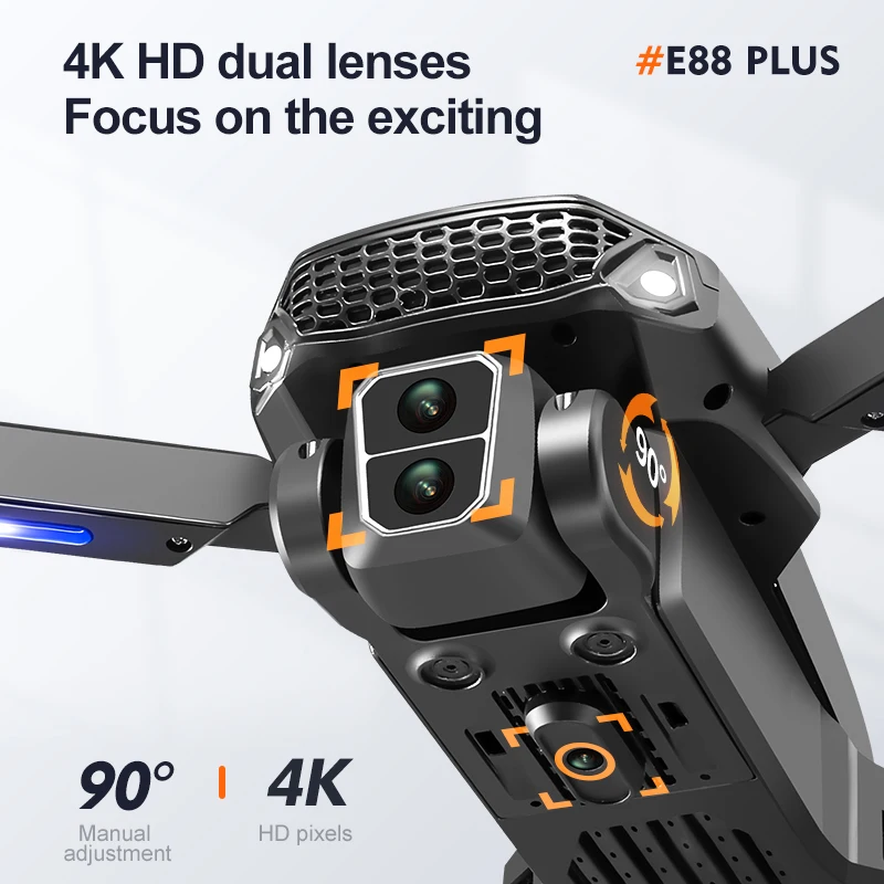 새로운 E88 Plus 쿼드콥터 드론: 90 °   전 - Diy Drone Electronics 리뷰 및 가격