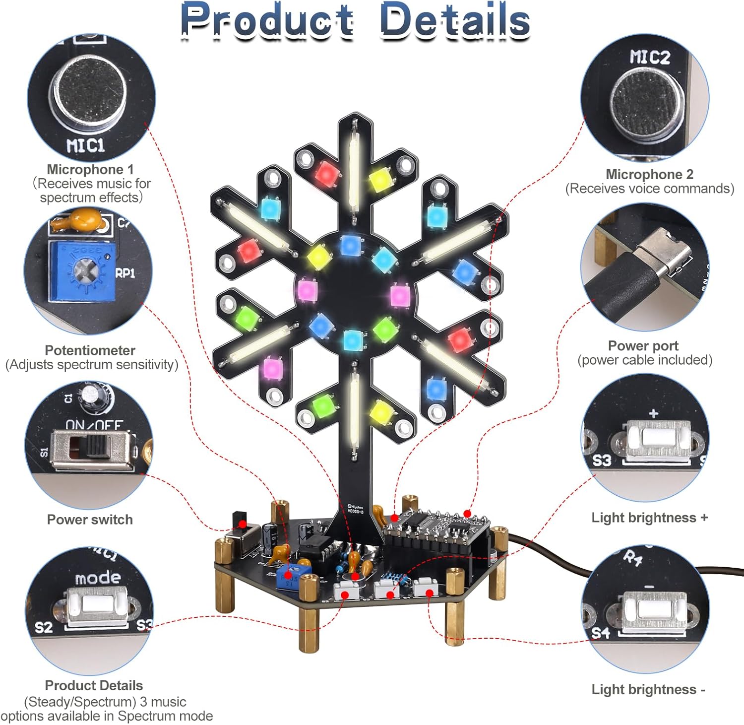 음성 제어 스펙트럼 조명 납땜 연습 키트 DIY LED - Diy Electronics Learning Kit 리뷰 및 가격