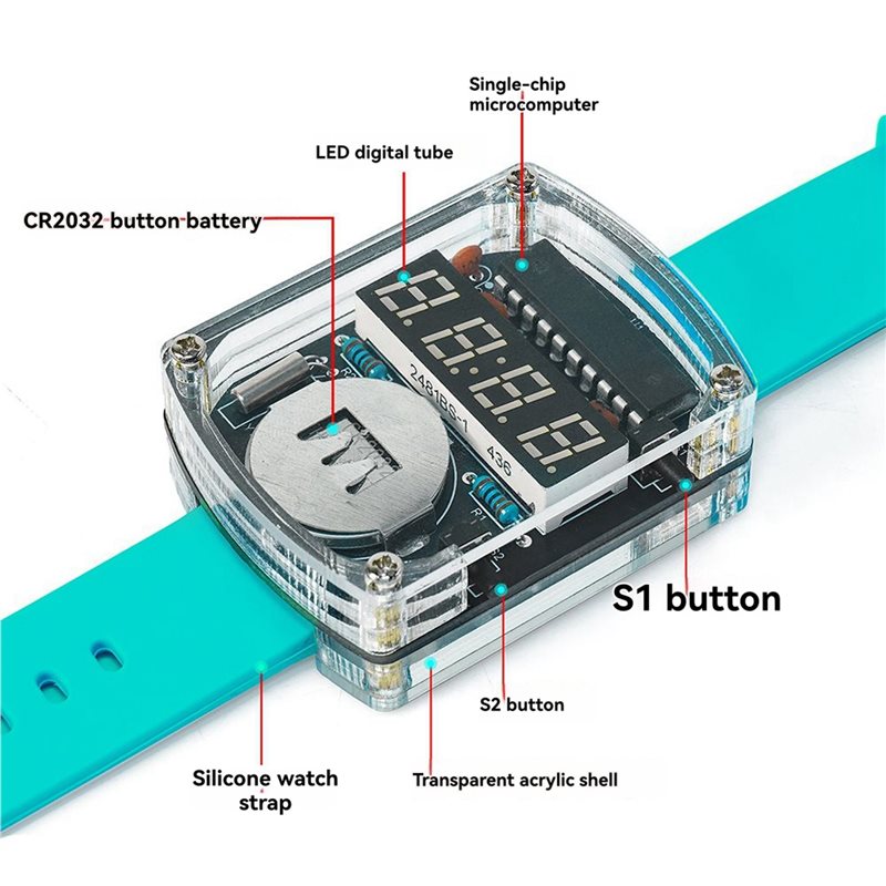 2X DIY 시계 LED 시계 전자 키트 0.28인치  - Diy Electronics Learning Kit 리뷰 및 가격